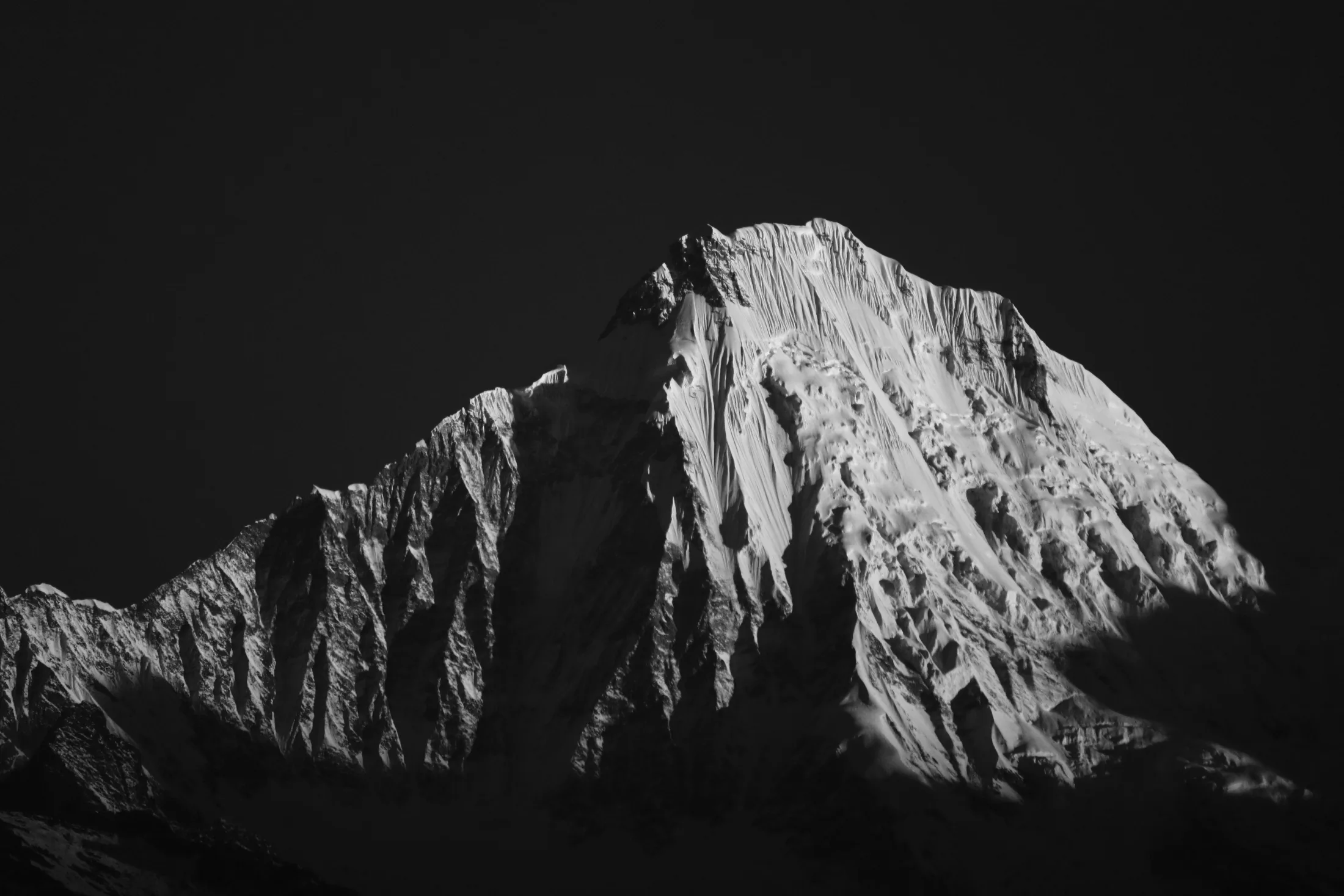 Himalayan peak in dramatic light
