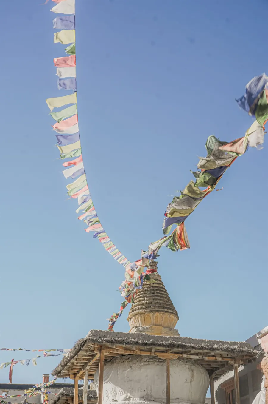 Prayer flags in a storm